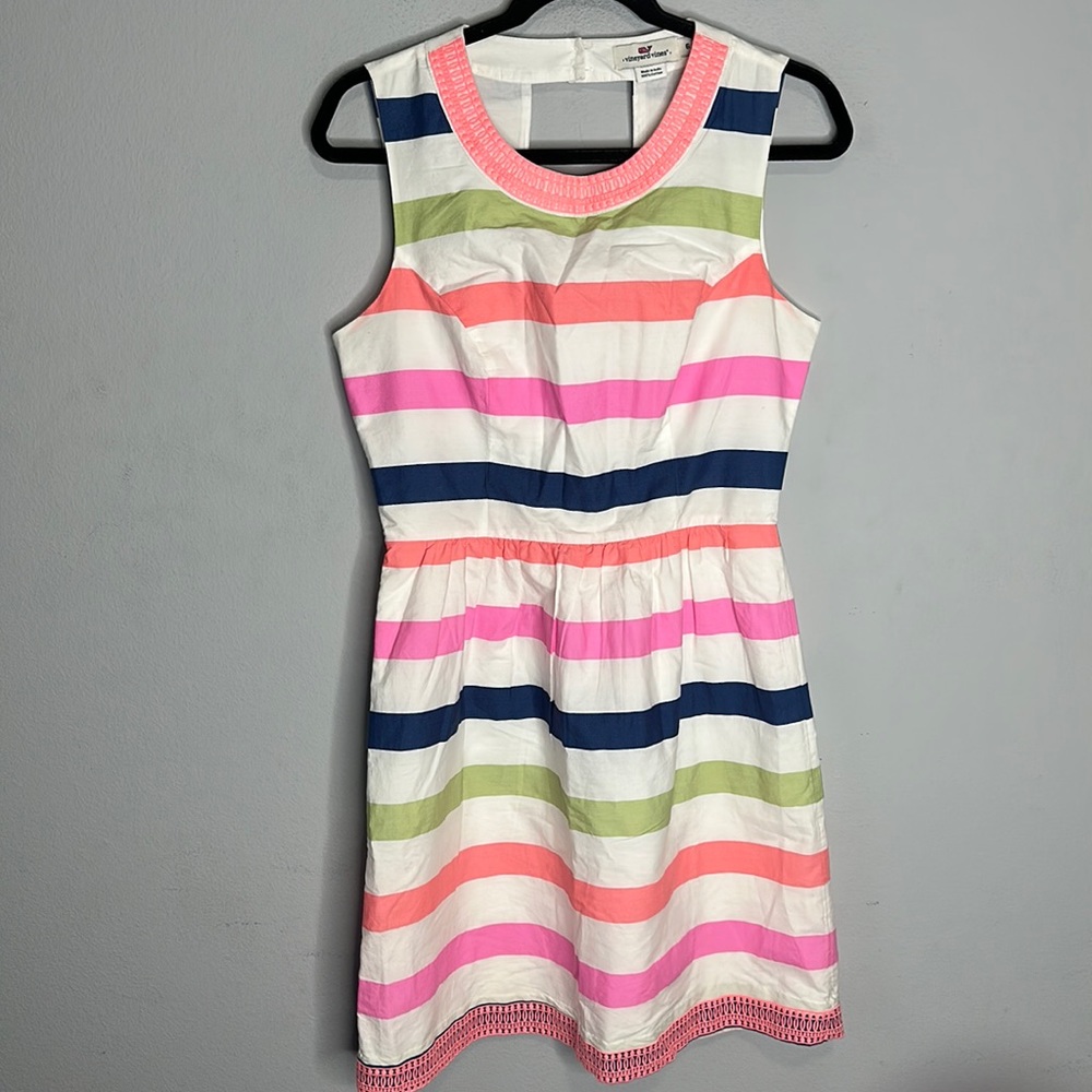 Vineyard Vines Striped Midi Dress - Pink, Green, Blue, White